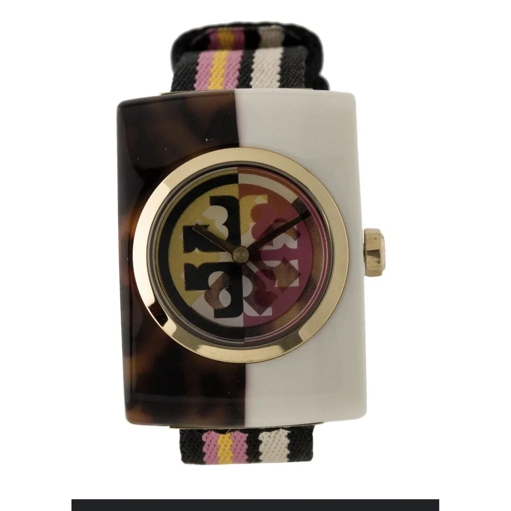 Tory Burch Women's Izzie Watch New In Box  Navy Blue Tortes And White Face